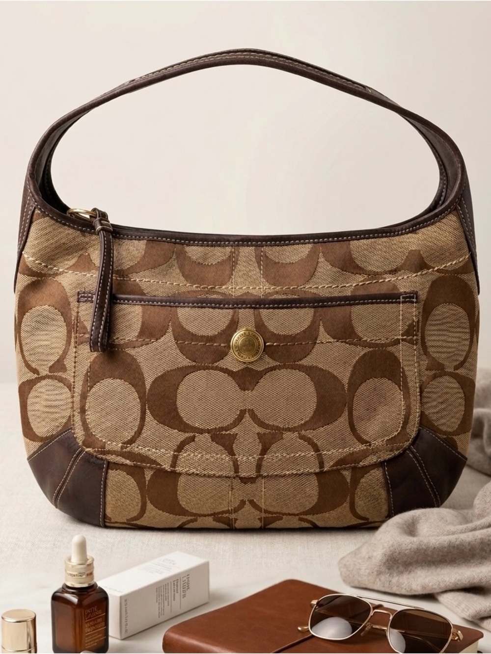 Vintage Y2K Coach Ergo Signature Hobo Bag 10764 Brown